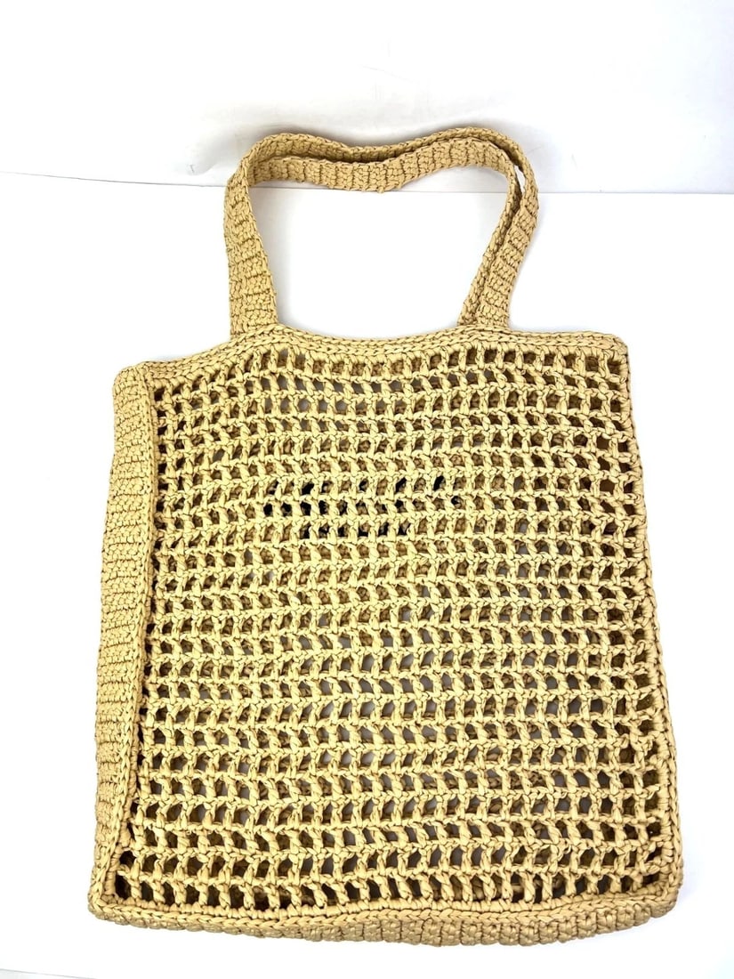 Prada Raffia Crochet Large Tote Bag Natural - 2