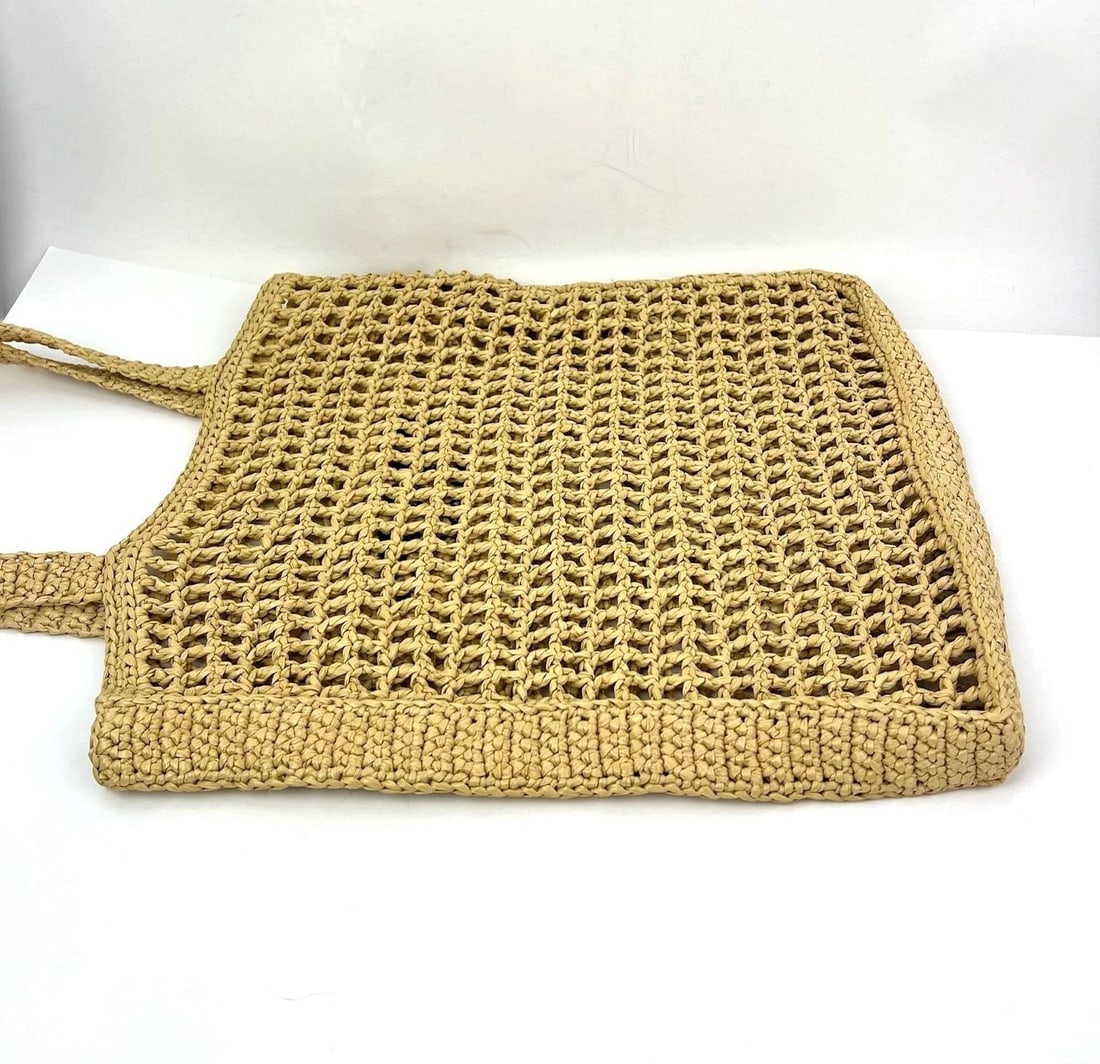 Prada Raffia Crochet Large Tote Bag Natural - 6