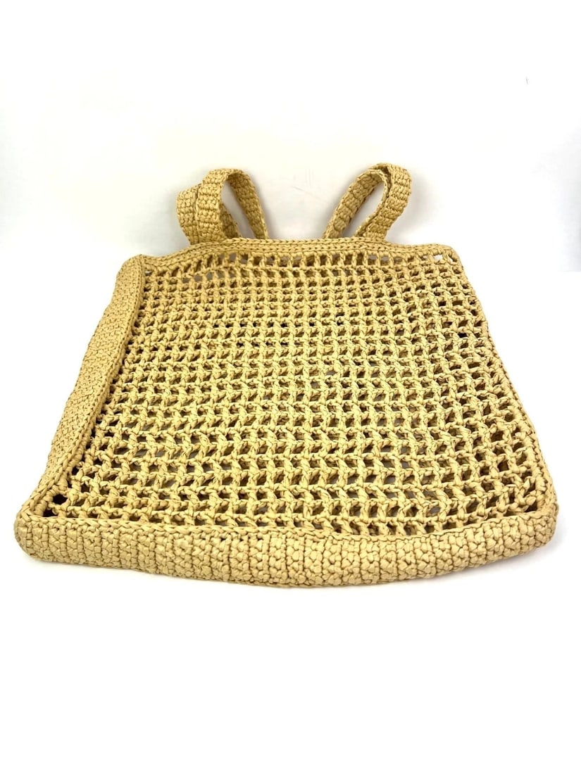 Prada Raffia Crochet Large Tote Bag Natural - 7