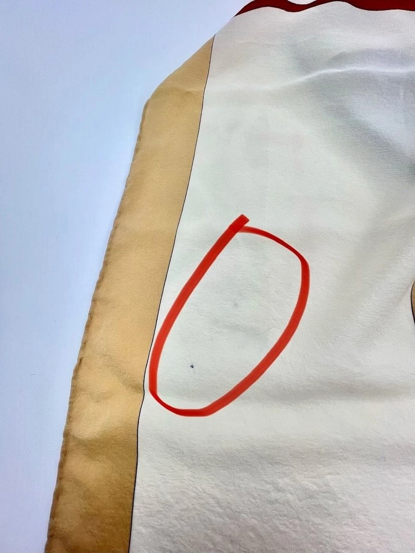 Chanel Beige Black Red Silk Logo Modern Design Scarf - 7