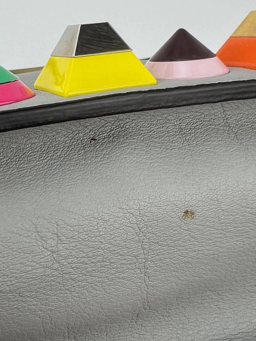 Fendi Rainbow Studs Gray Leather Crossbody Bag - 12