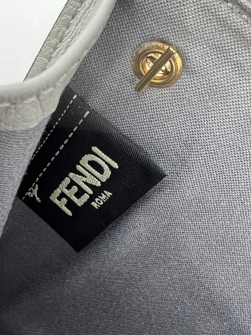Fendi Rainbow Studs Gray Leather Crossbody Bag - 7