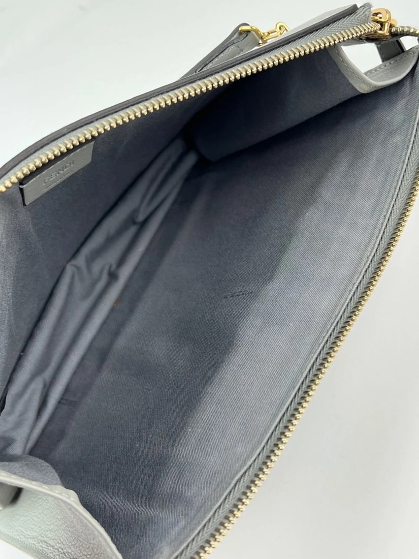 Fendi Rainbow Studs Gray Leather Crossbody Bag - 8