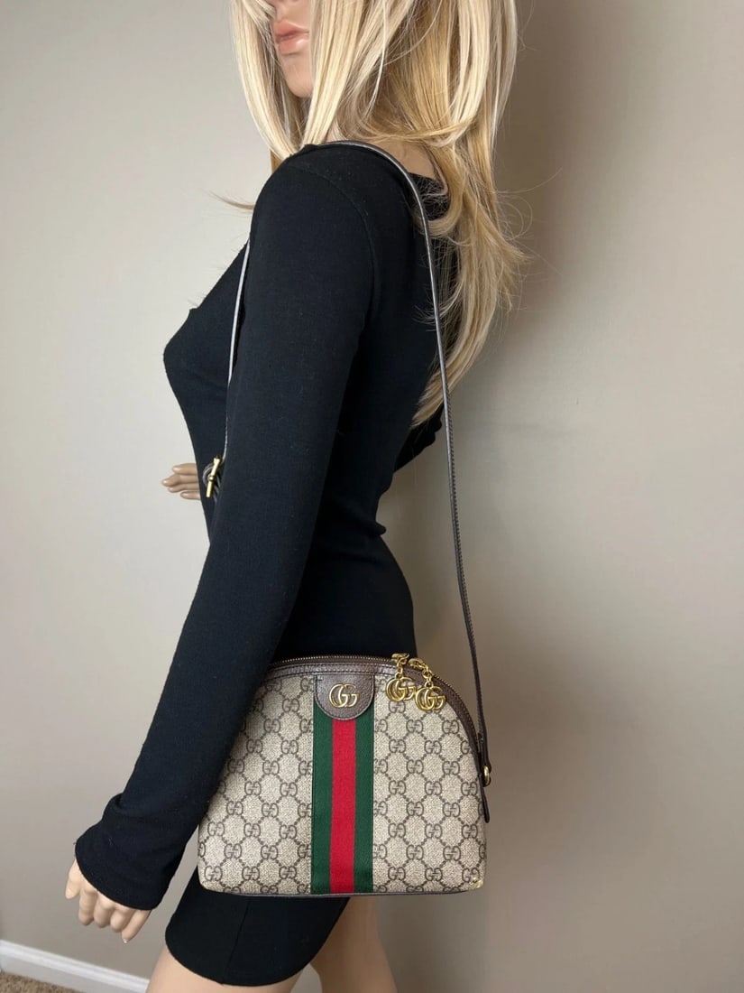 Gucci GG Supreme Ophidia Small Rounded Top Shoulder Bag - 16