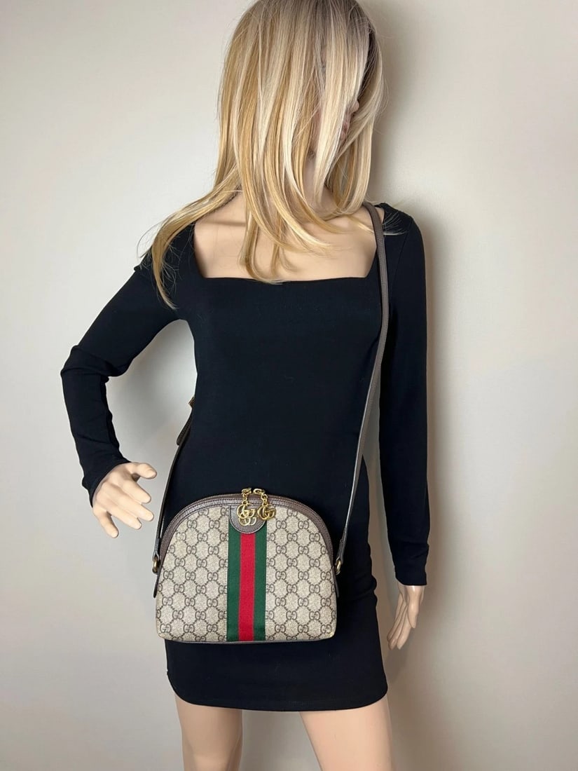 Gucci GG Supreme Ophidia Small Rounded Top Shoulder Bag - 17