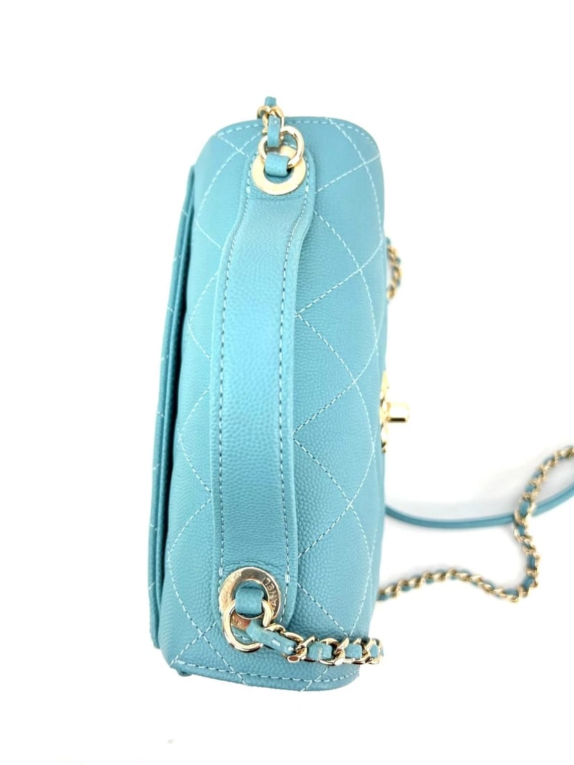 Chanel Caviar Quilted Small Business Affinity Blue Crossbody Bag - 10