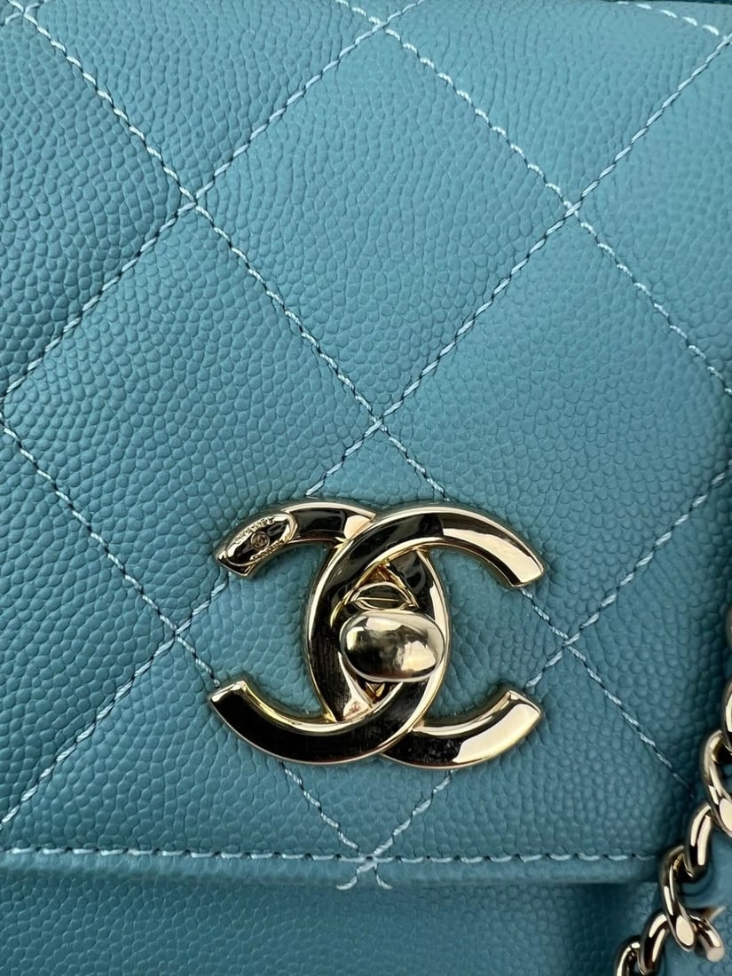 Chanel Caviar Quilted Small Business Affinity Blue Crossbody Bag - 11