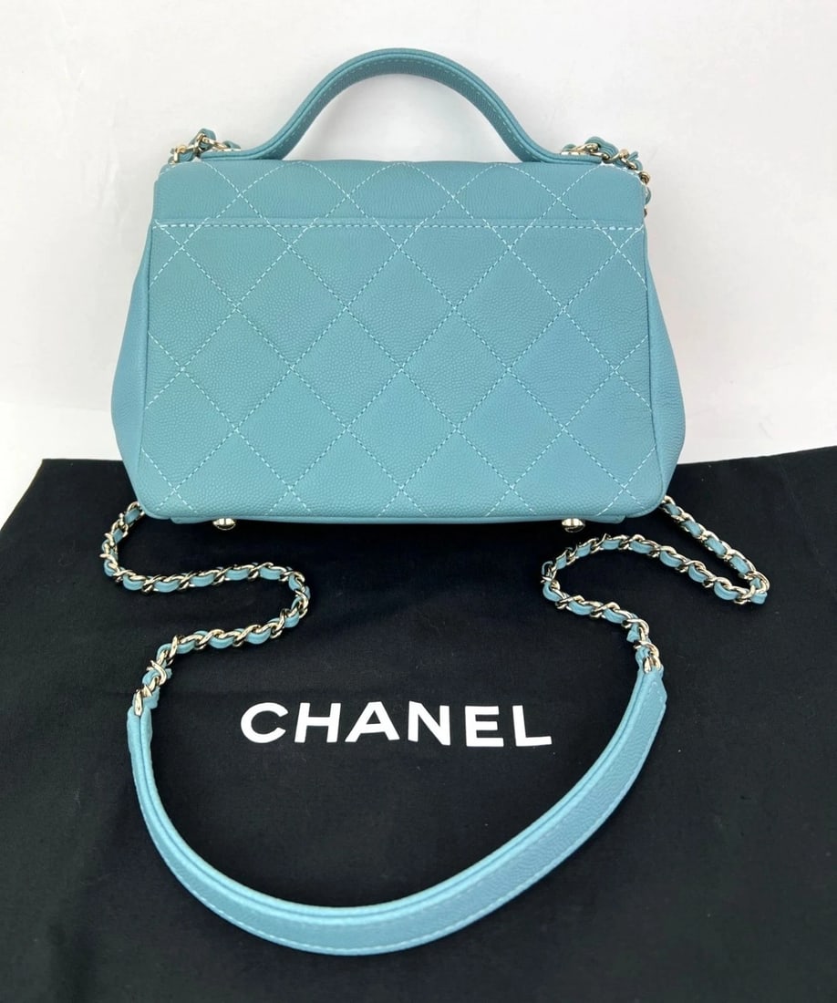 Chanel Caviar Quilted Small Business Affinity Blue Crossbody Bag - 2
