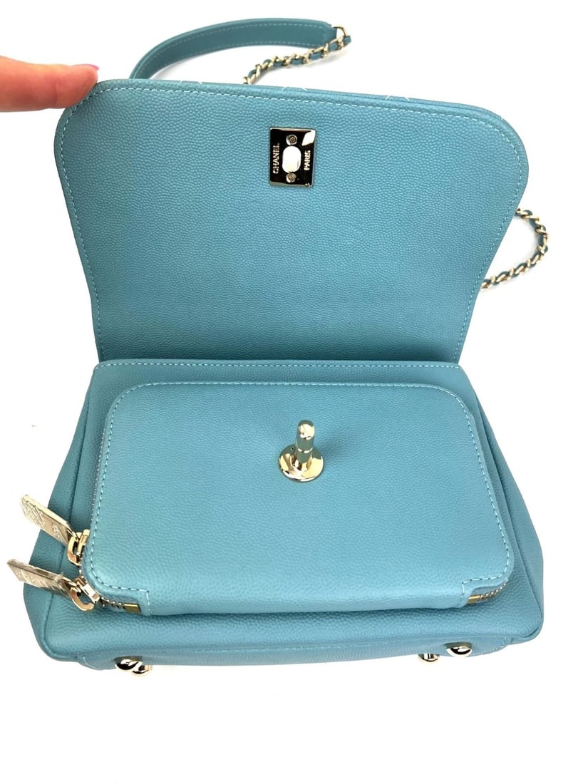 Chanel Caviar Quilted Small Business Affinity Blue Crossbody Bag - 3