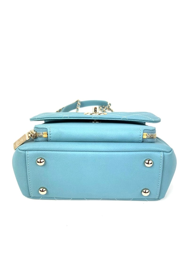 Chanel Caviar Quilted Small Business Affinity Blue Crossbody Bag - 4