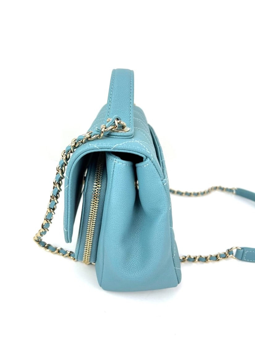 Chanel Caviar Quilted Small Business Affinity Blue Crossbody Bag - 5