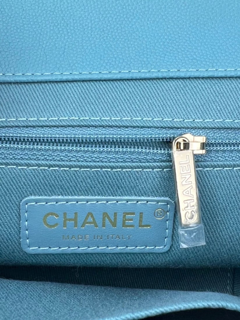 Chanel Caviar Quilted Small Business Affinity Blue Crossbody Bag - 7
