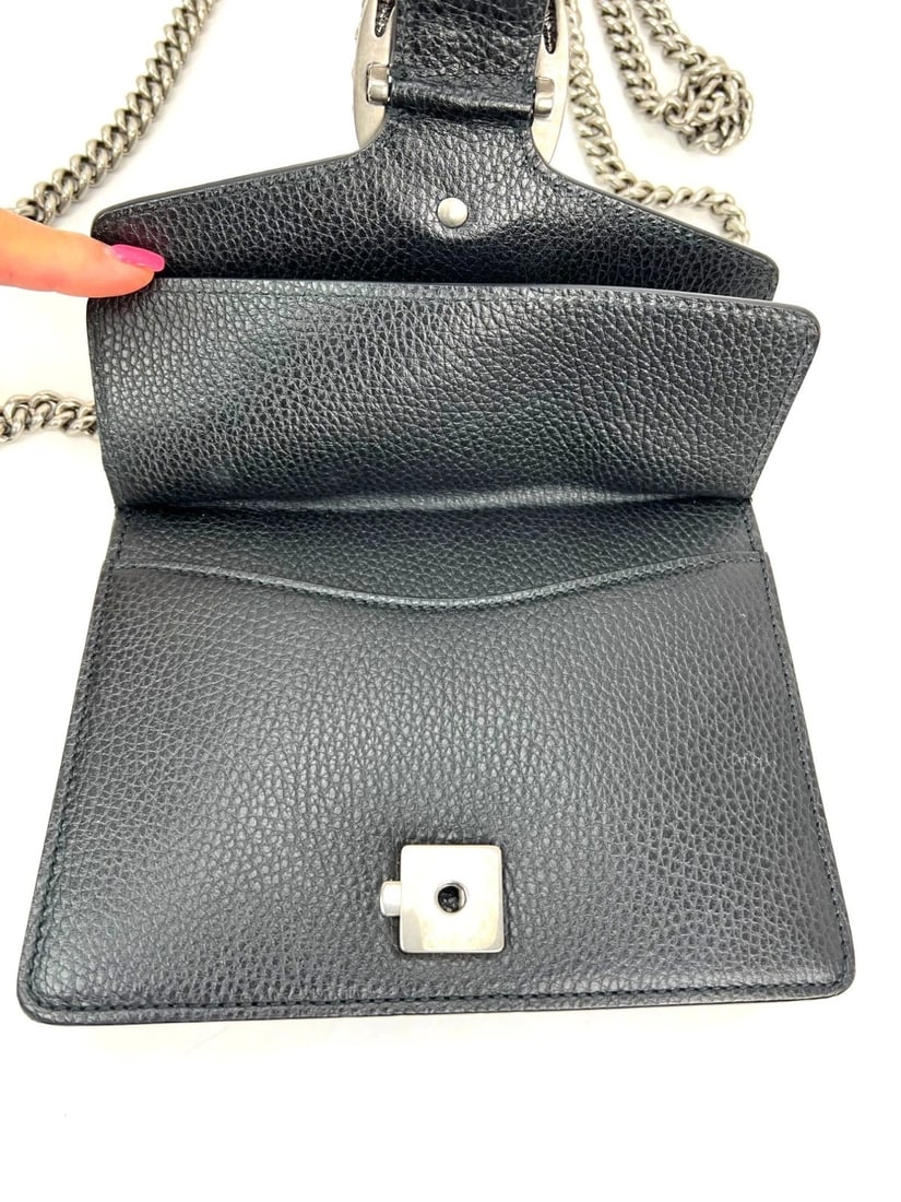 Gucci Dionysus Cyrstals Black Leather Small Shoulder Bag - 10
