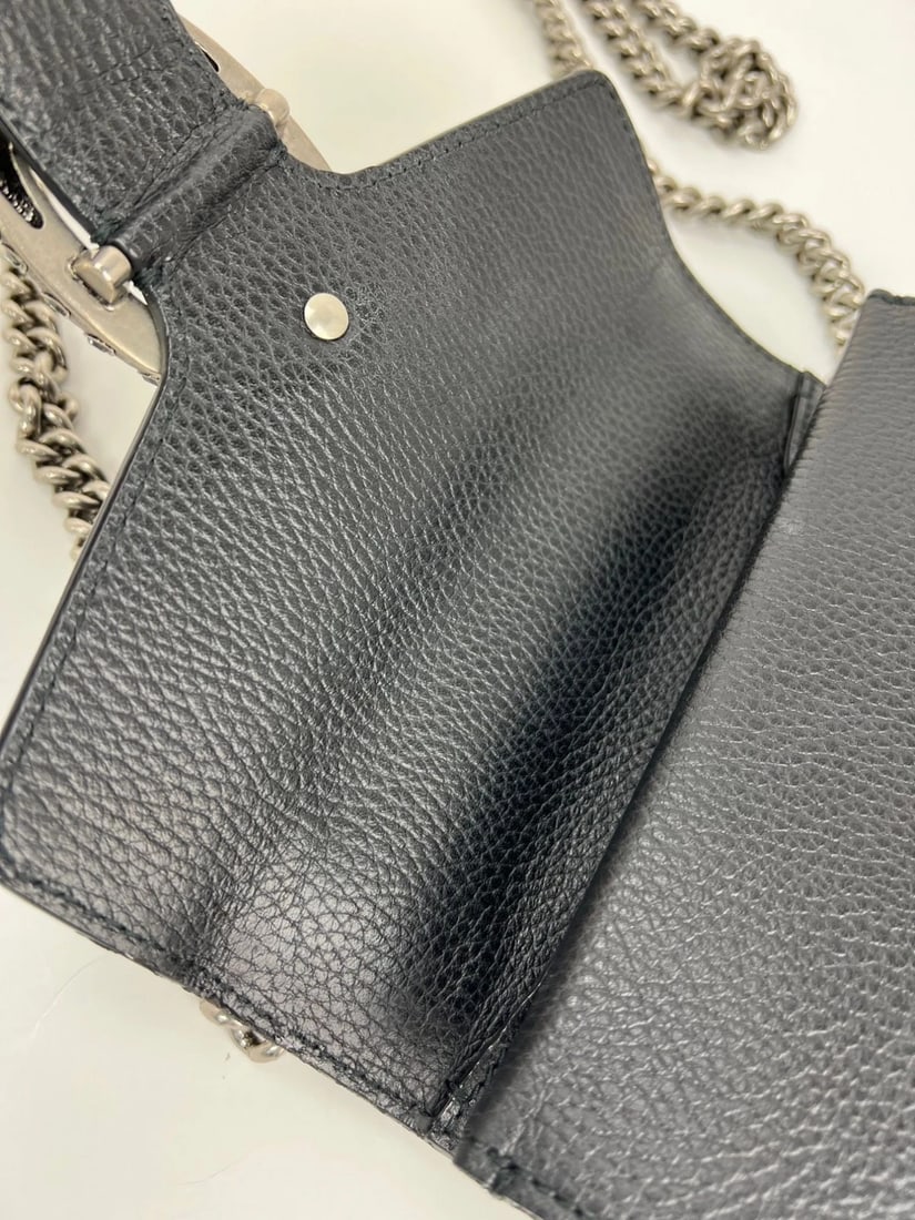 Gucci Dionysus Cyrstals Black Leather Small Shoulder Bag - 8