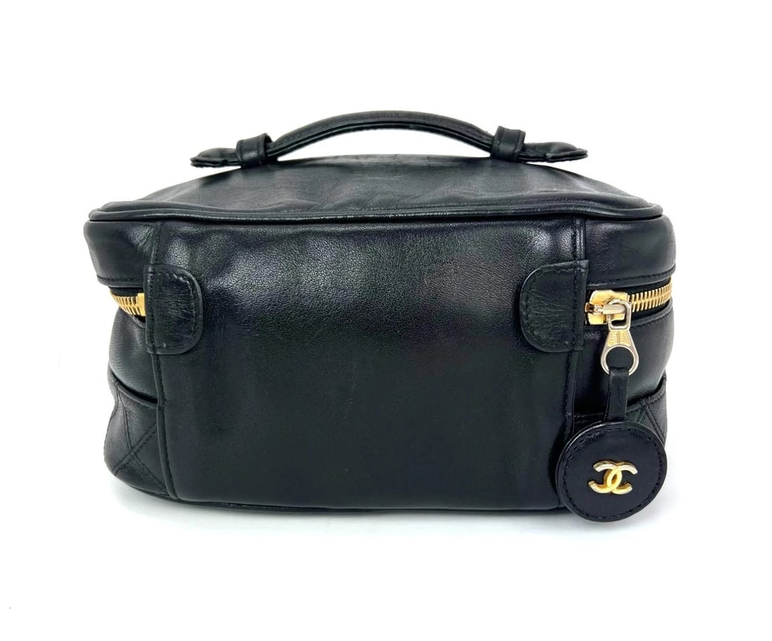 Chanel Lambskin Vanity Cosmetic Case Black - 2