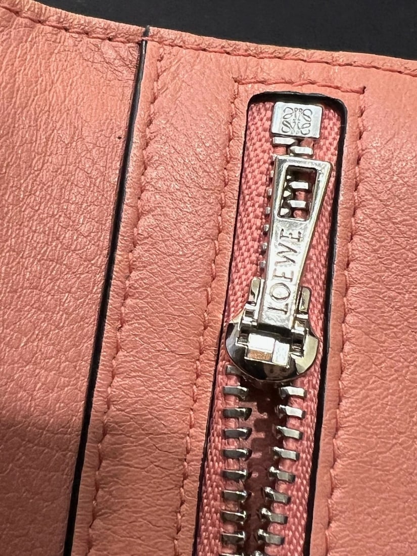 Loewe Grained Calfskin Large Orange Brown Vertical Wallet - 10