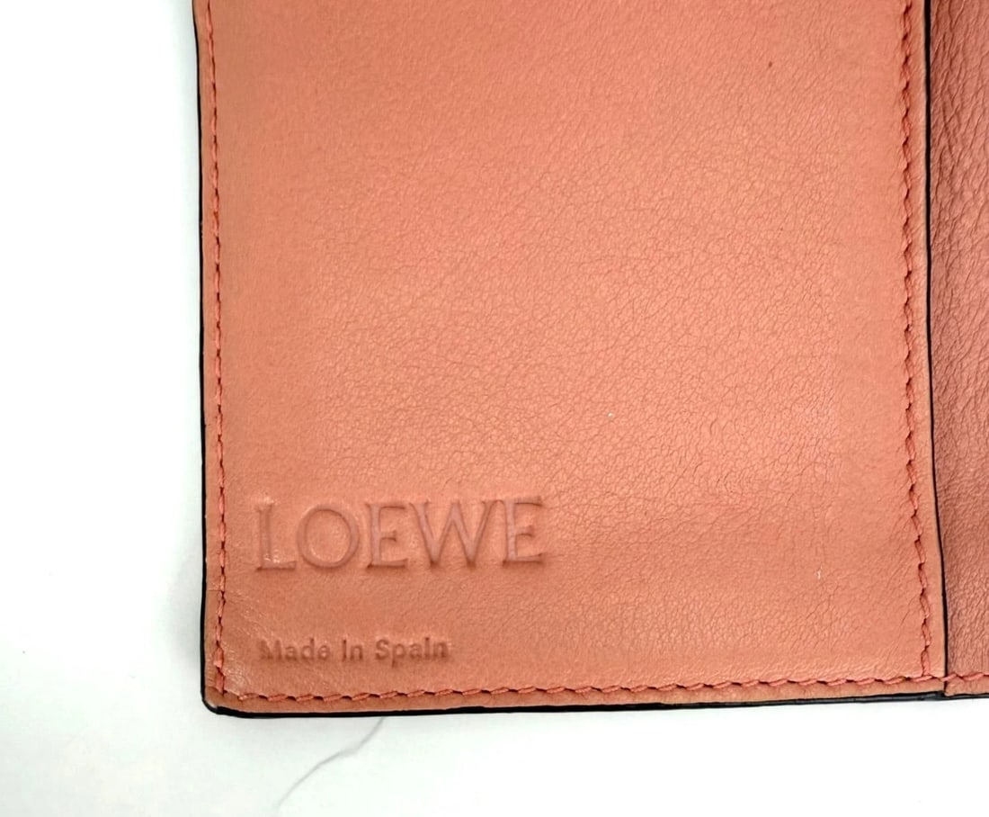 Loewe Grained Calfskin Large Orange Brown Vertical Wallet - 12
