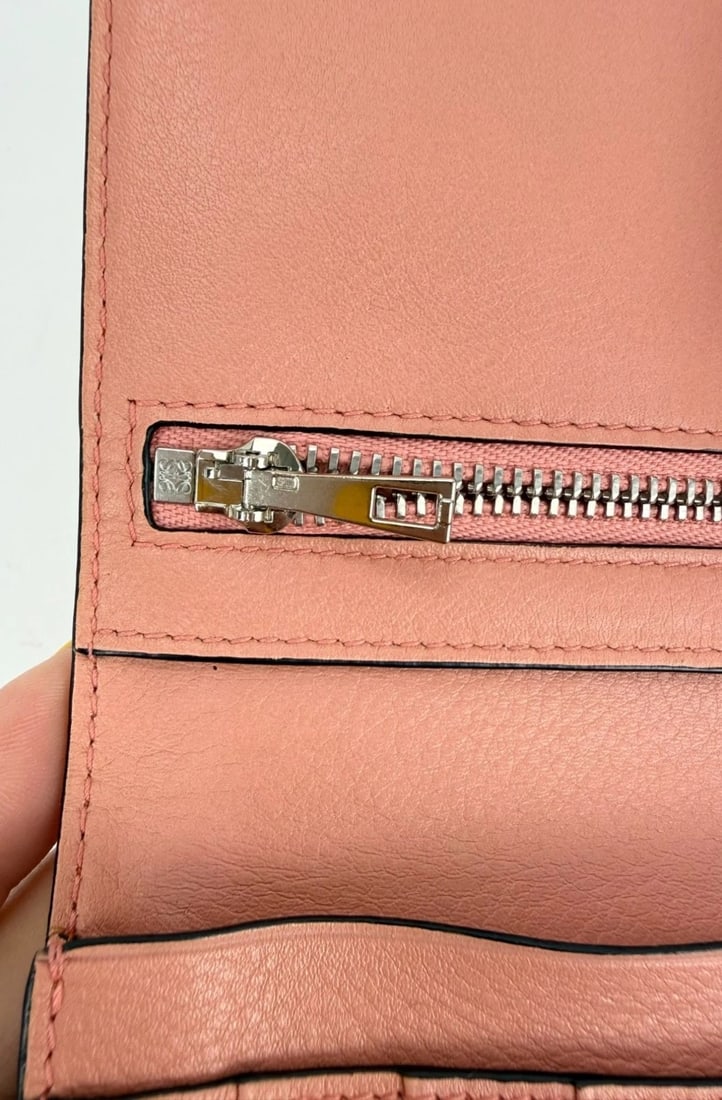 Loewe Grained Calfskin Large Orange Brown Vertical Wallet - 6
