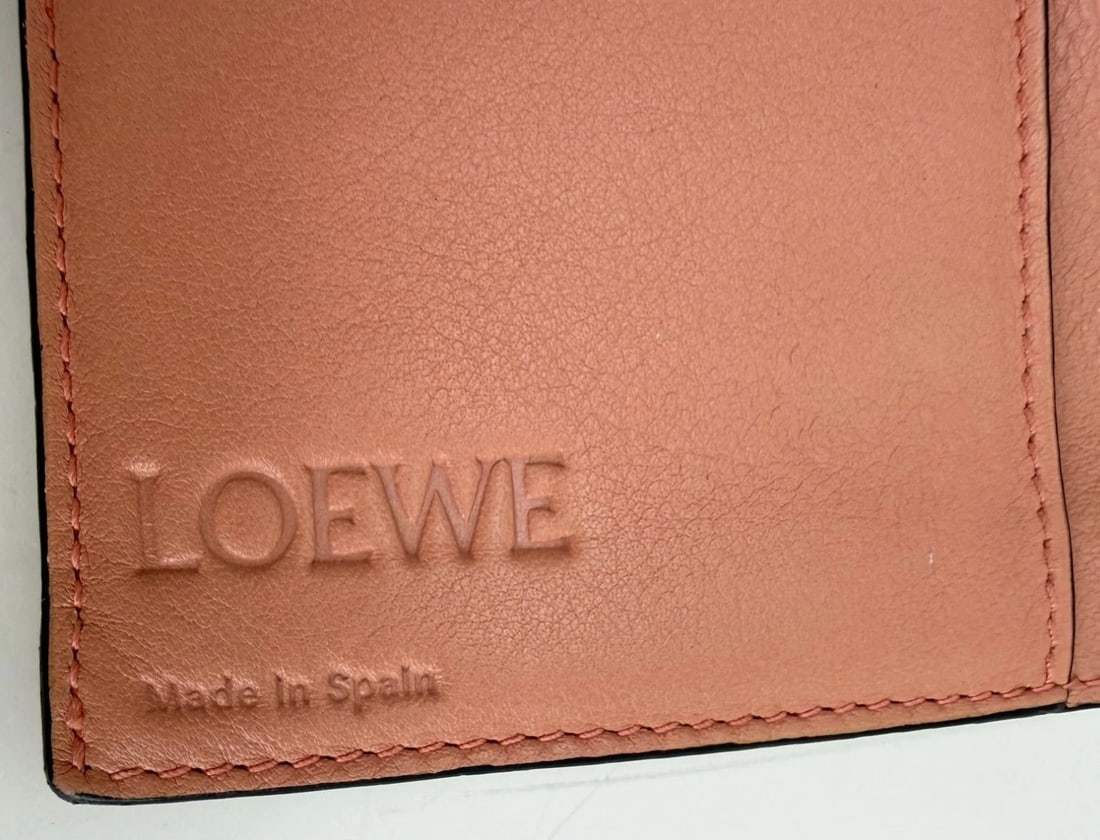 Loewe Grained Calfskin Large Orange Brown Vertical Wallet - 7