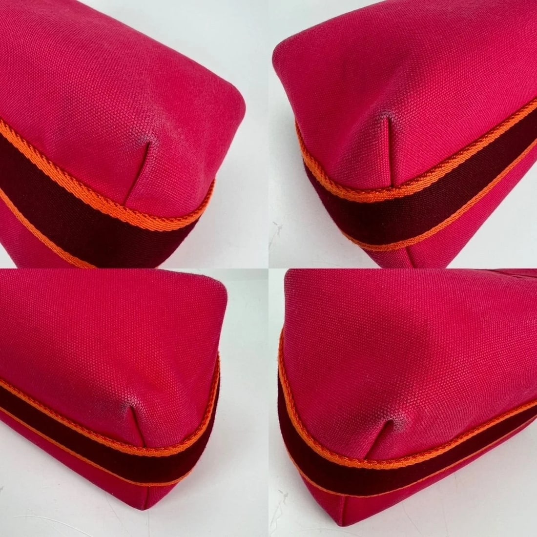 Hermes Small Canvas Bride A-Brac Pink Pouch Bag - 12