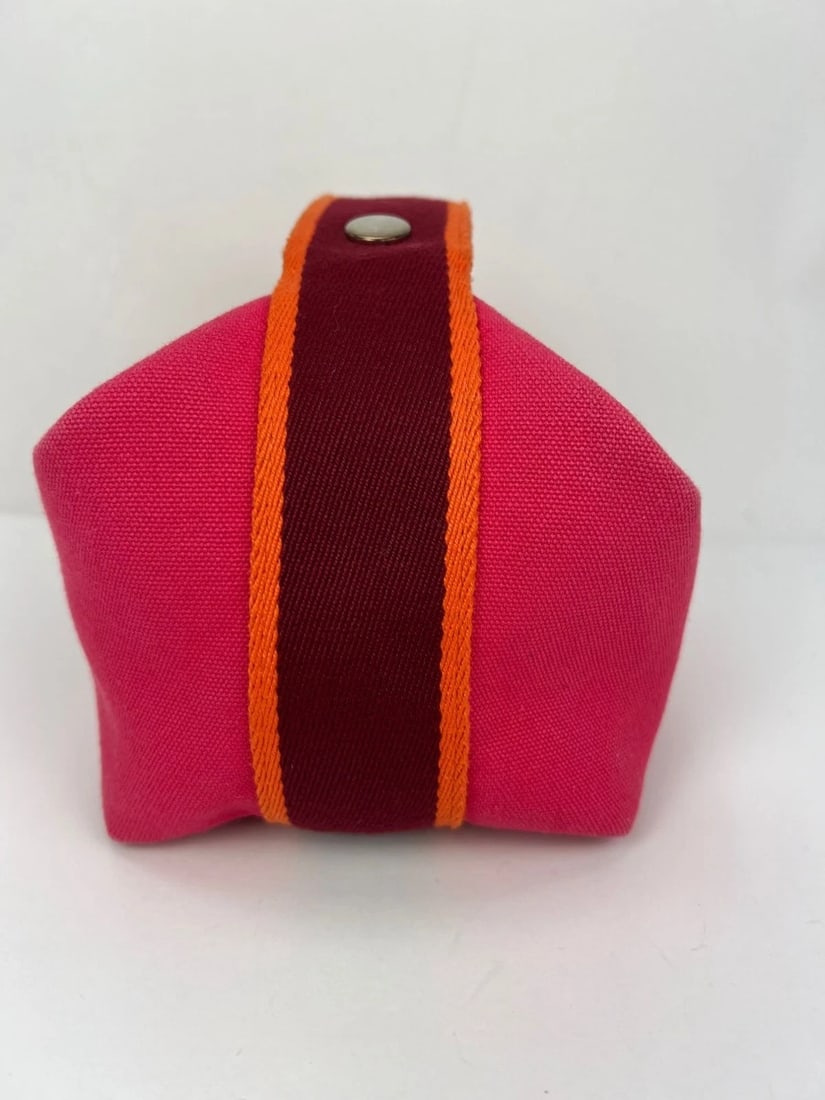 Hermes Small Canvas Bride A-Brac Pink Pouch Bag - 16