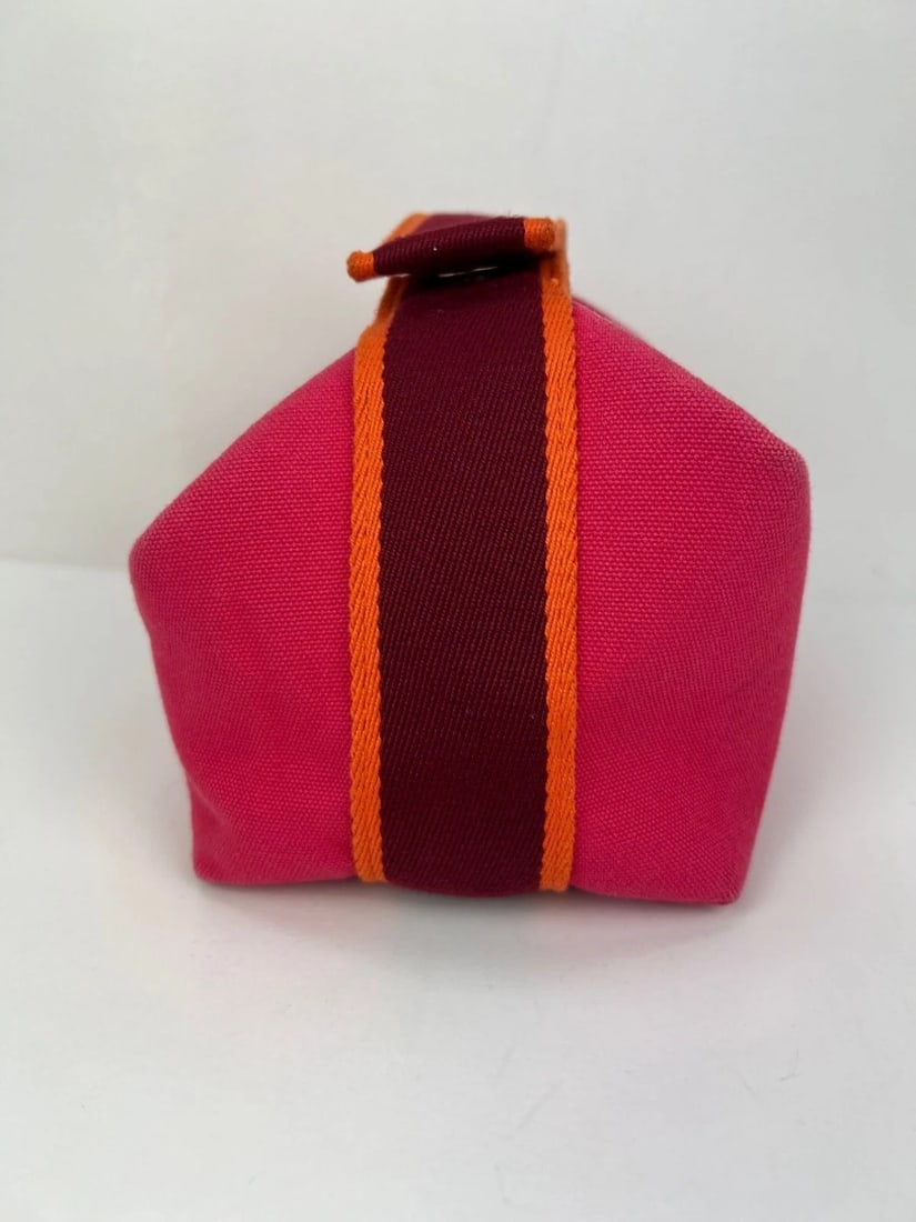 Hermes Small Canvas Bride A-Brac Pink Pouch Bag - 17