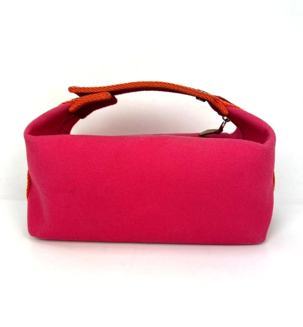Hermes Small Canvas Bride A-Brac Pink Pouch Bag - 4