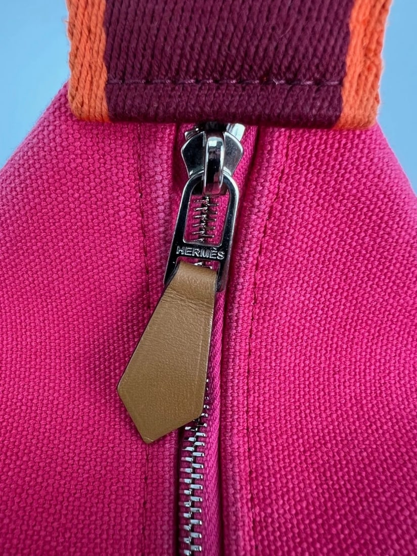 Hermes Small Canvas Bride A-Brac Pink Pouch Bag - 9