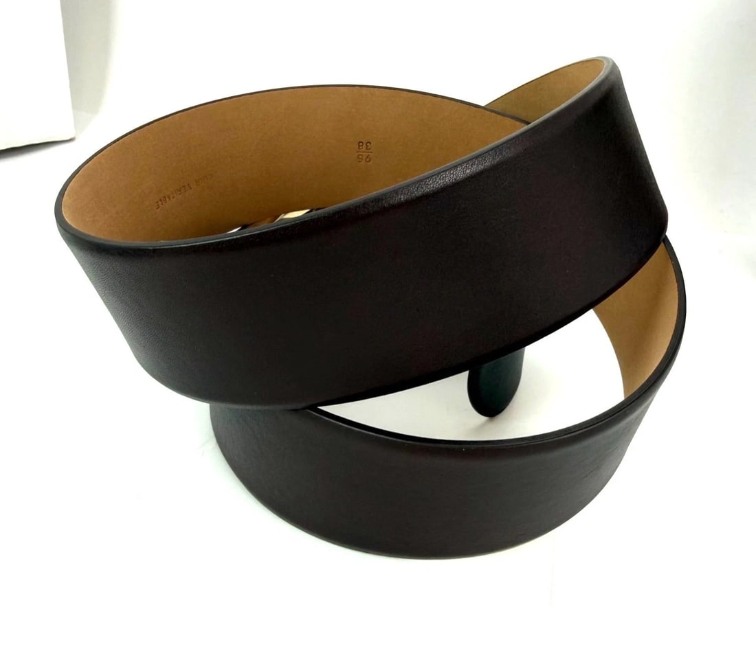 Chanel Interlocking CC Logo Brown Leather Belt 95/38 - 3