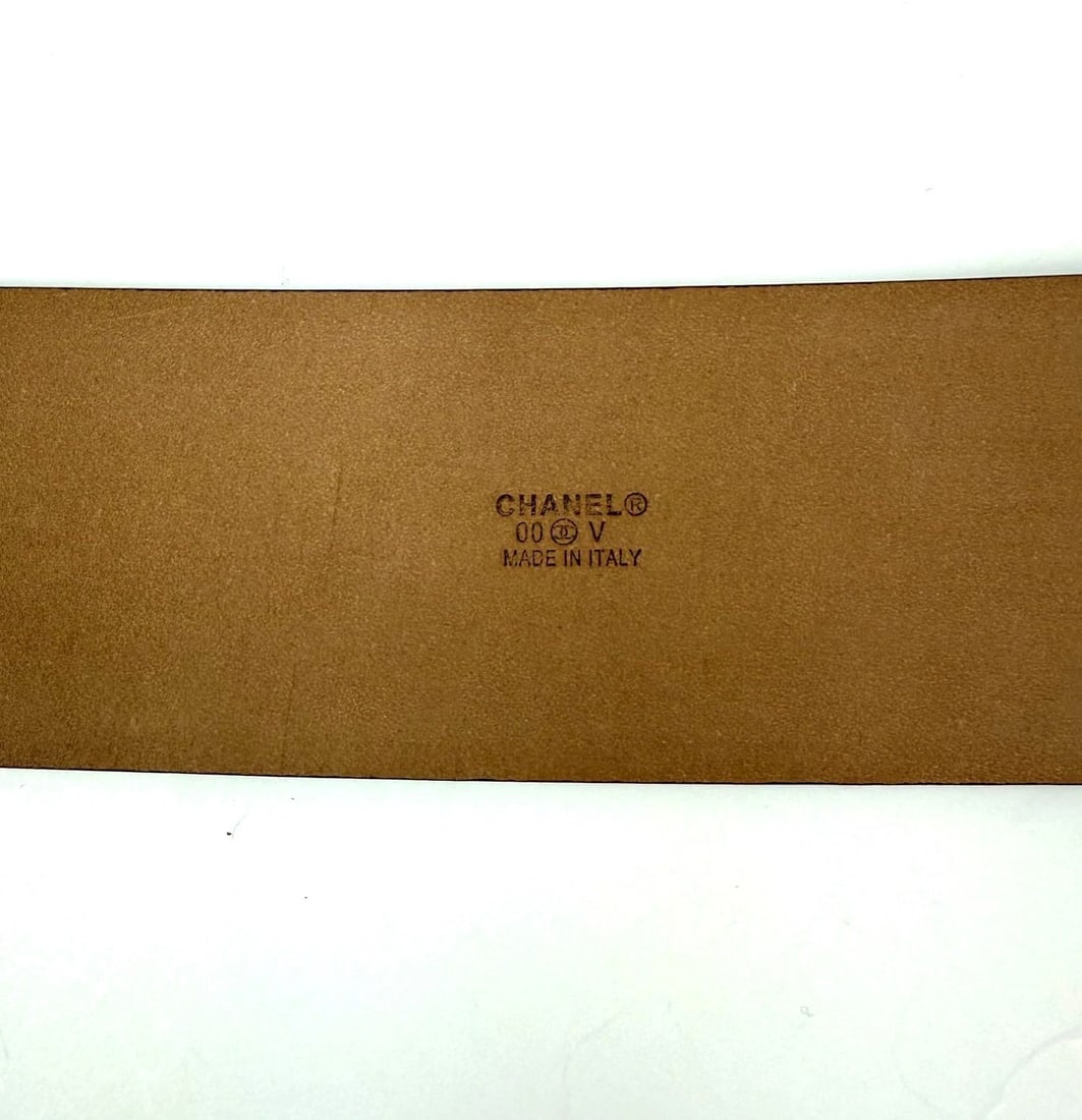 Chanel Interlocking CC Logo Brown Leather Belt 95/38 - 7