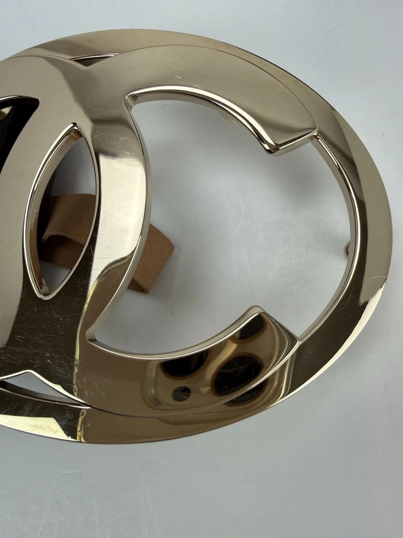 Chanel Interlocking CC Logo Brown Leather Belt 95/38 - 9