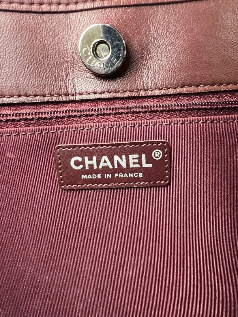 Chanel Chocolate Bar Chain Black Patient Leather Tote Bag - 10