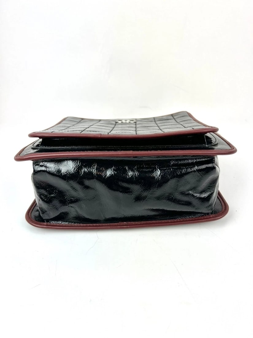 Chanel Chocolate Bar Chain Black Patient Leather Tote Bag - 3