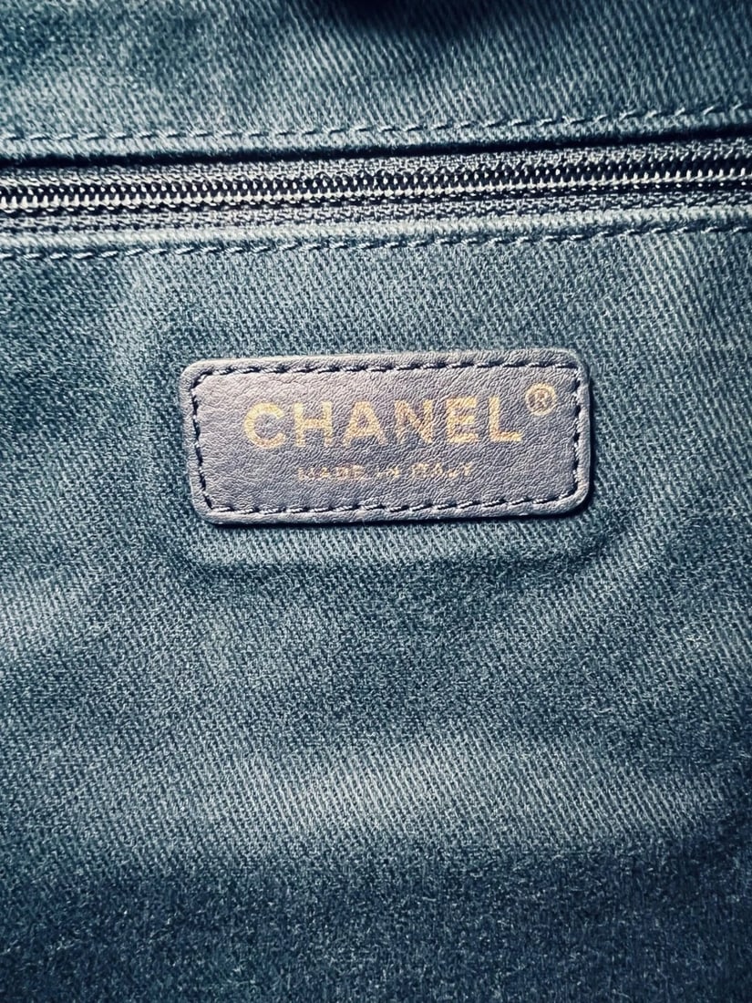 Chanel Woven Blue Small Deauville Straw Raffia Tote Bag - 9