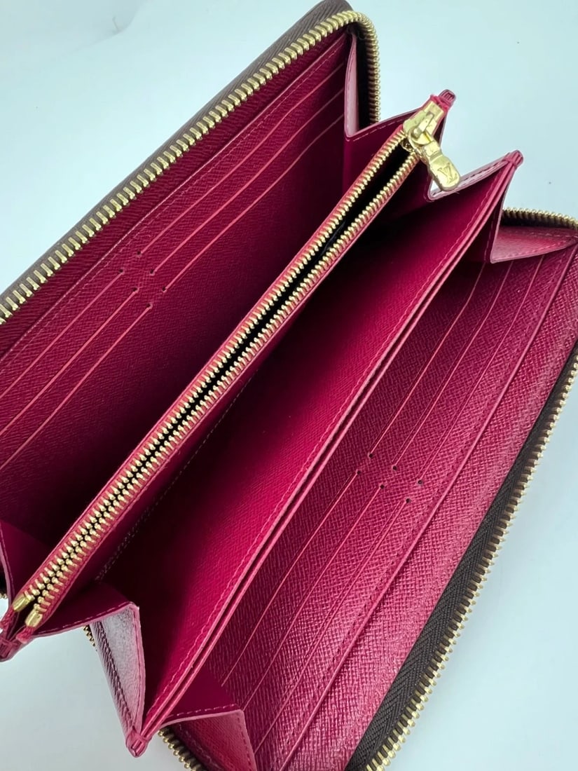 Louis Vuitton Zippy Monogram Leather Fuchsia Wallet Clutch - 10
