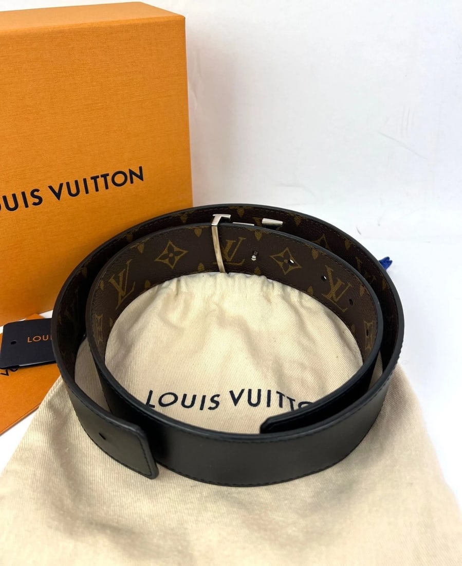 Louis Vuitton Initiales 40mm Black Reversible Monogram Belt 80/32 - 2