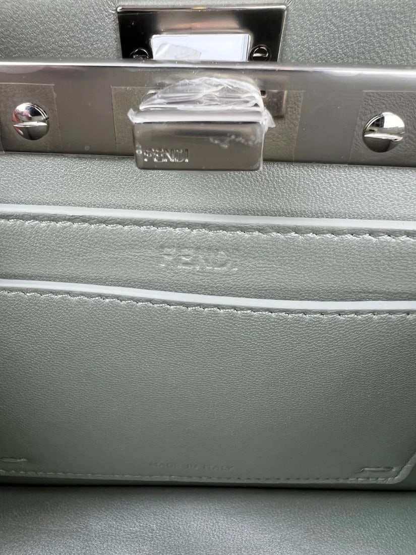 Fendi Peekaboo Vitello Laminato Ff Petite I See U Satchel Crystal Bag - 5