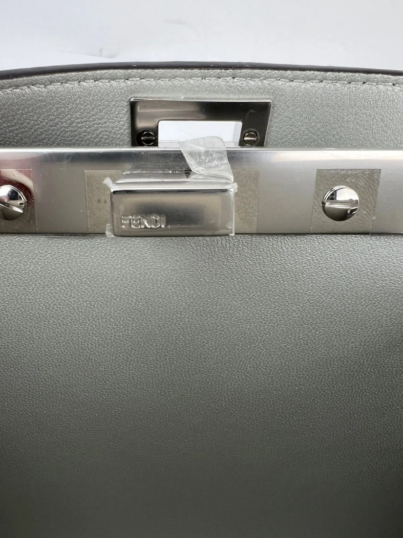 Fendi Peekaboo Vitello Laminato Ff Petite I See U Satchel Crystal Bag - 6