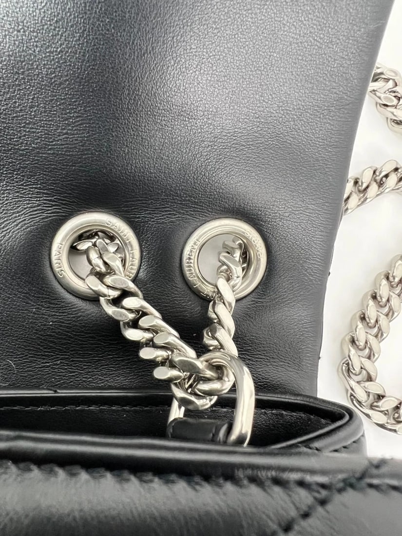 Saint Laurent Calfskin Medium Loulou Matelasse Black Shoulder Bag - 11
