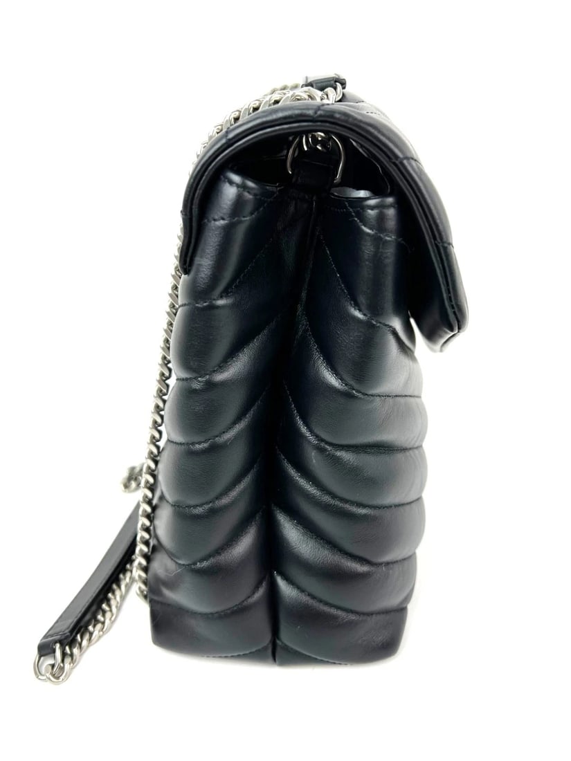 Saint Laurent Calfskin Medium Loulou Matelasse Black Shoulder Bag - 13