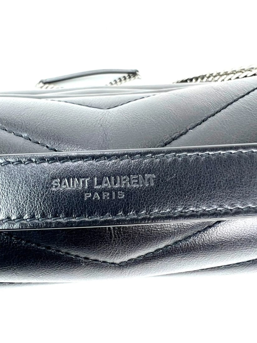 Saint Laurent Calfskin Medium Loulou Matelasse Black Shoulder Bag - 14