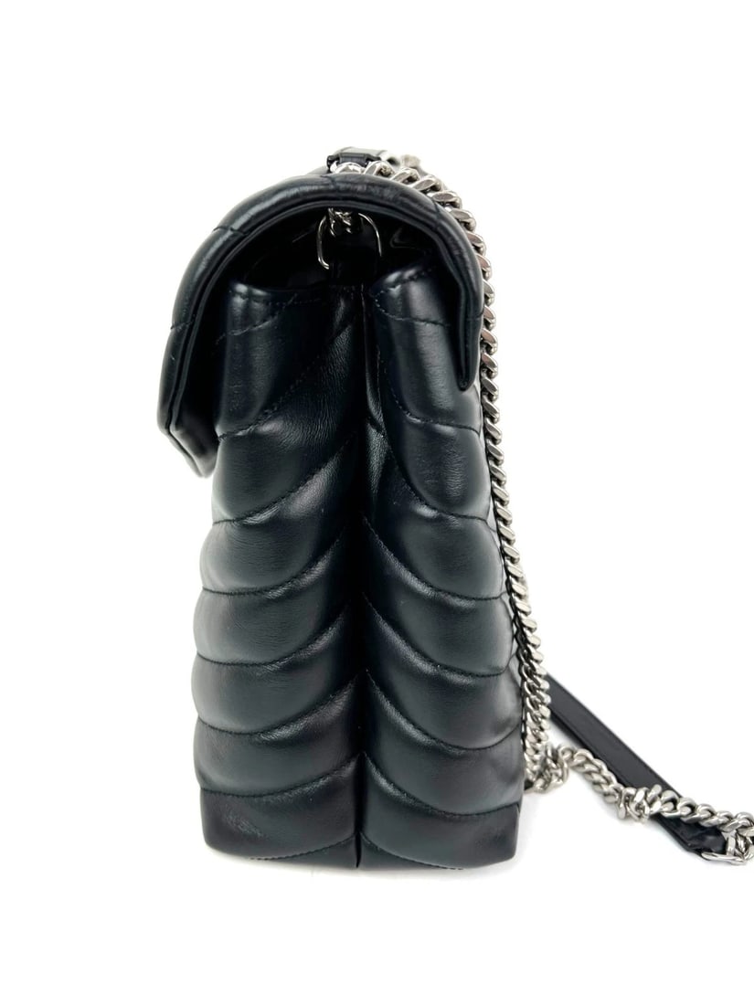 Saint Laurent Calfskin Medium Loulou Matelasse Black Shoulder Bag - 5