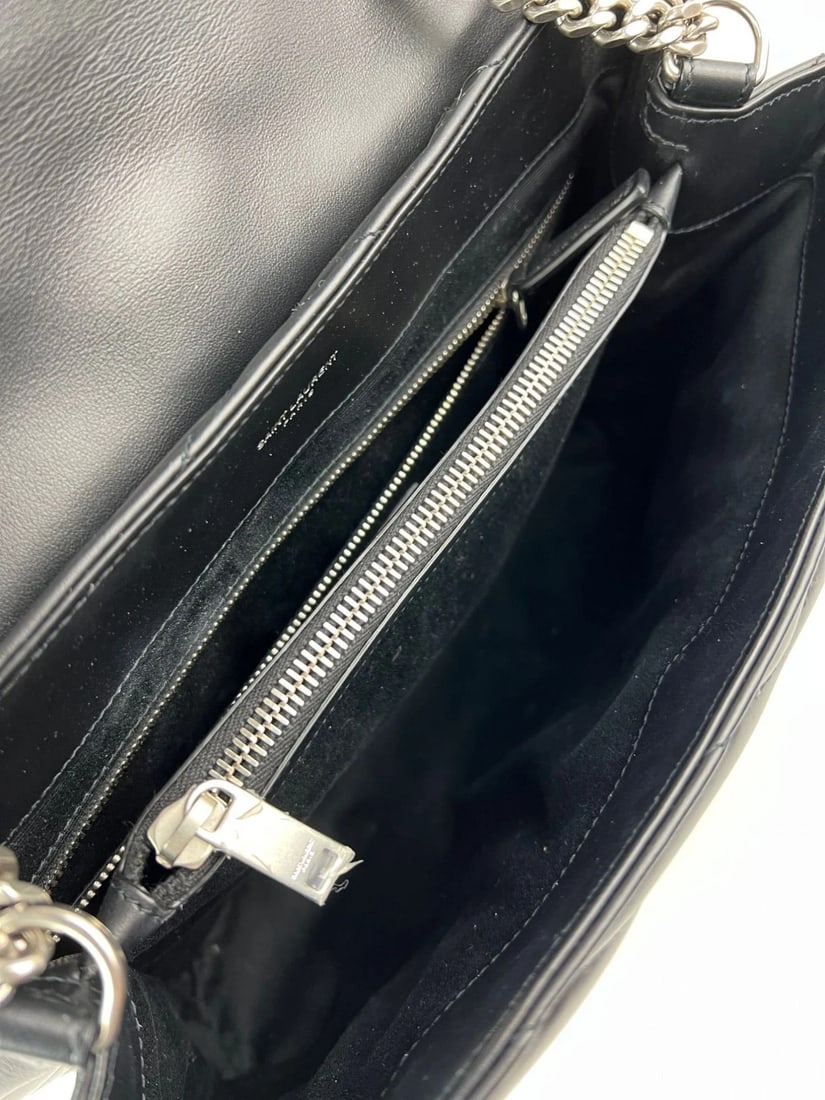 Saint Laurent Calfskin Medium Loulou Matelasse Black Shoulder Bag - 8