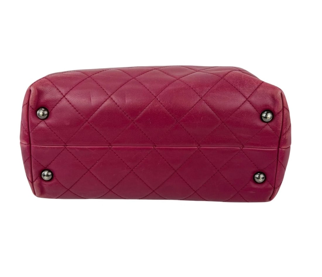 Chanel Shopping in Chains Quilted Leather Burgundy Tote Bag - 3