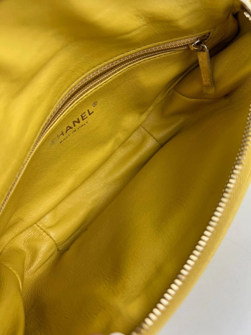 Chanel Caviar Quilted Filigree Yellow Waist Bag - 10