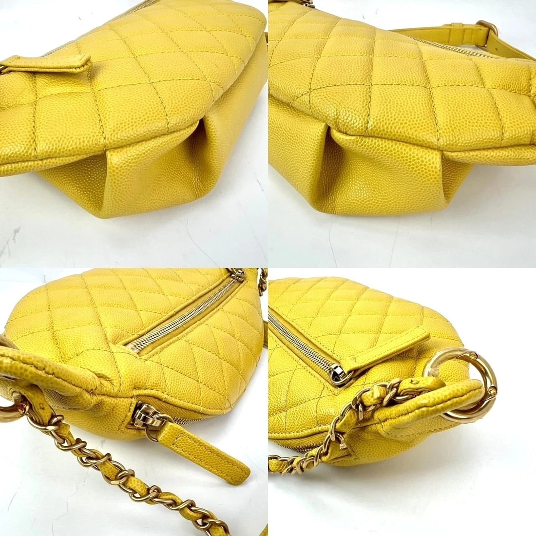 Chanel Caviar Quilted Filigree Yellow Waist Bag - 14