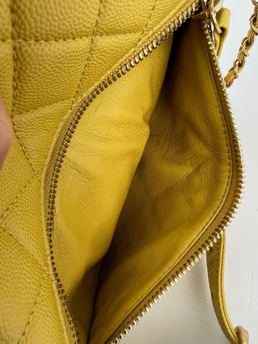 Chanel Caviar Quilted Filigree Yellow Waist Bag - 19