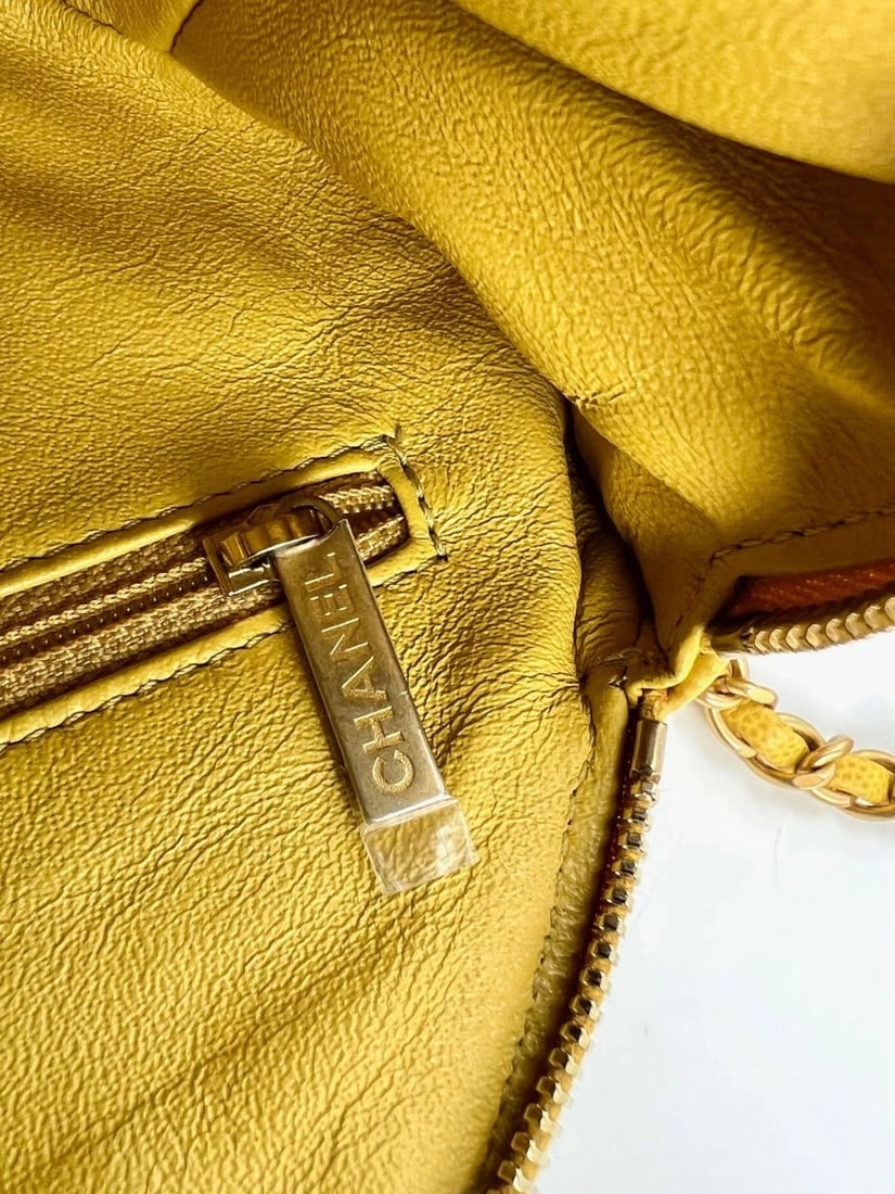Chanel Caviar Quilted Filigree Yellow Waist Bag - 6