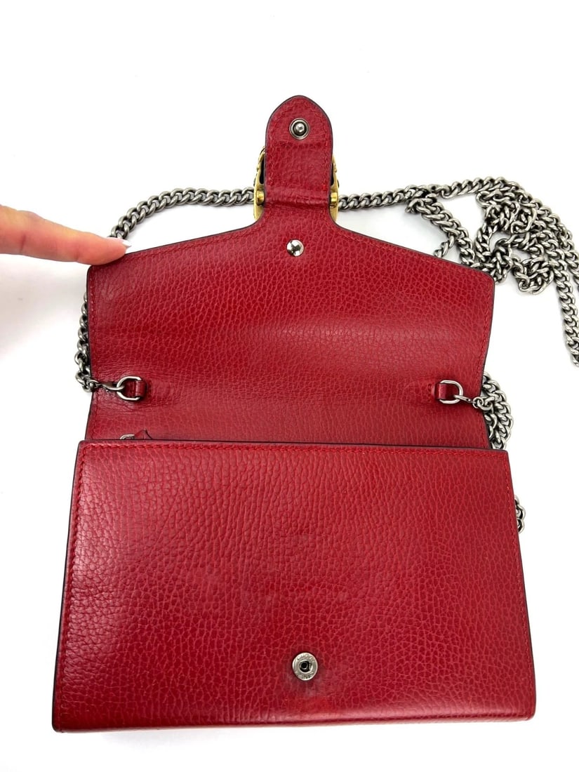 Gucci Dionysus Mini Bag Chain Wallet Hibiscus Red Crossbody Bag Clutch - 12