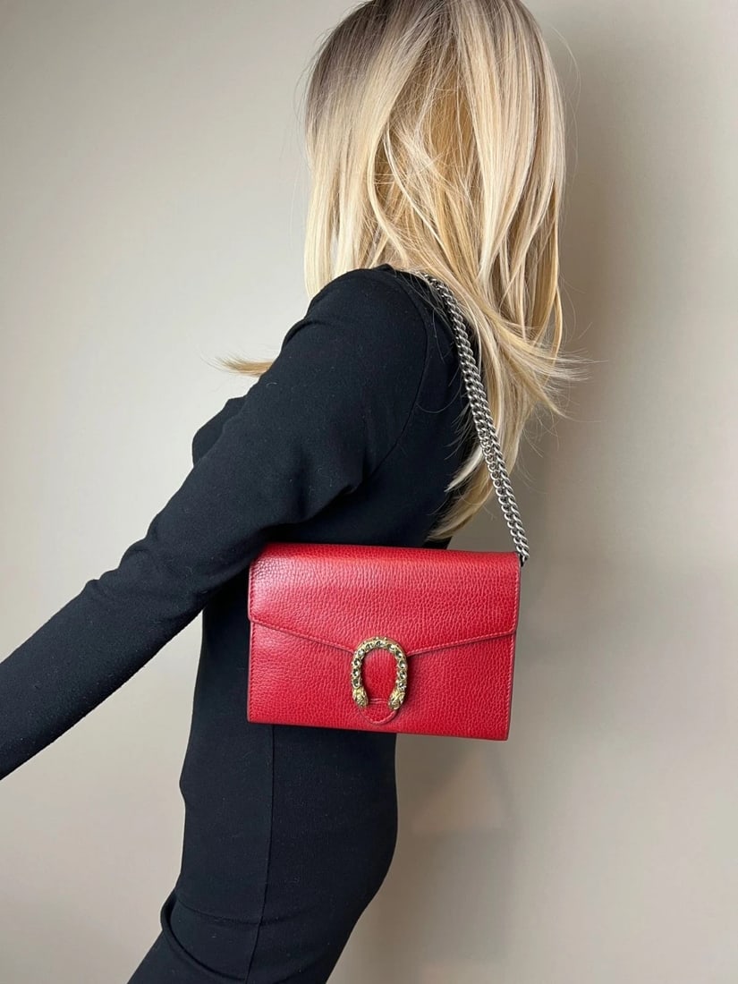 Gucci Dionysus Mini Bag Chain Wallet Hibiscus Red Crossbody Bag Clutch - 15